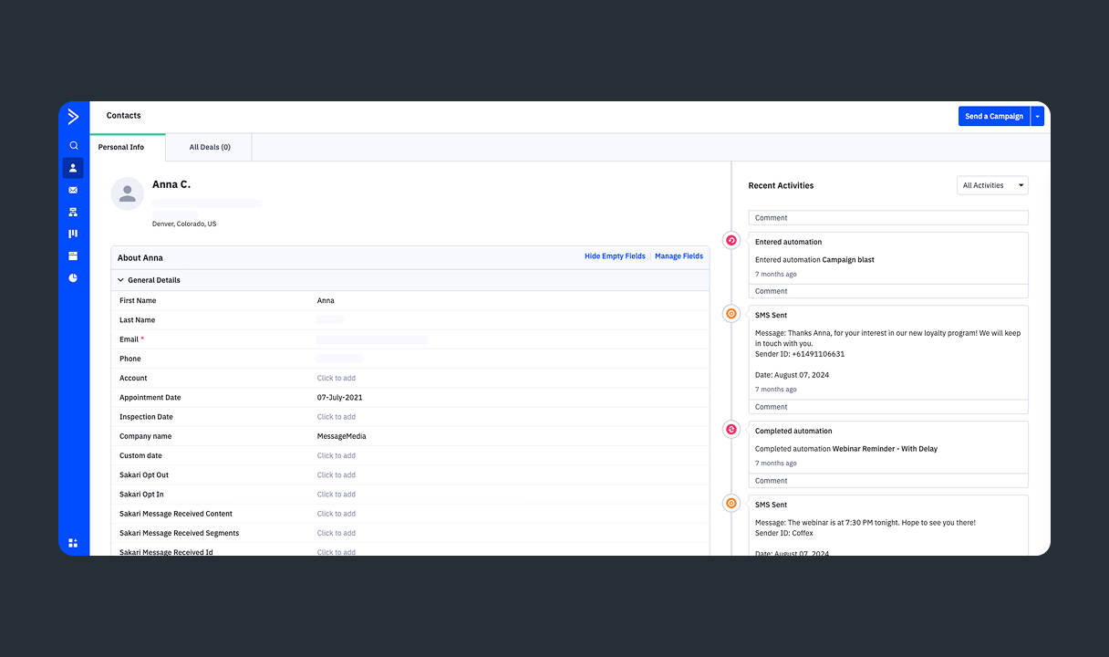 Image for Stay on top of comms with message activity automatically logged in contact records 