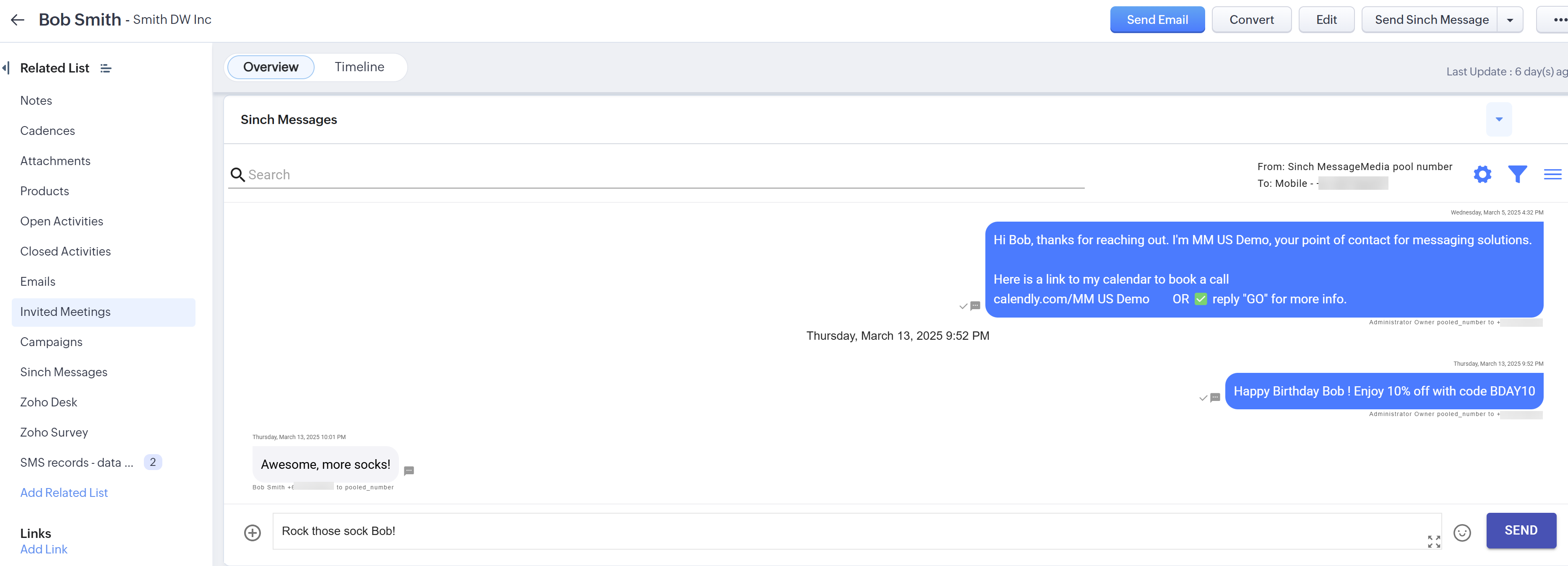 Image for Engage in real-time using conversational messaging on the contact record 