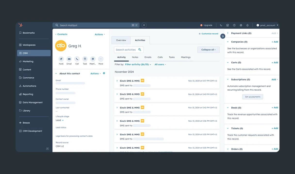 Image for Track your messaging interactions back on the contact record 